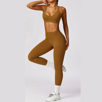 Stylish Back Premium Legging Set - Caramel