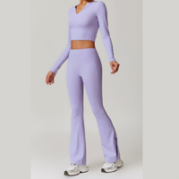 VERA Long Sleeve Yoga Legging Set - Lavender