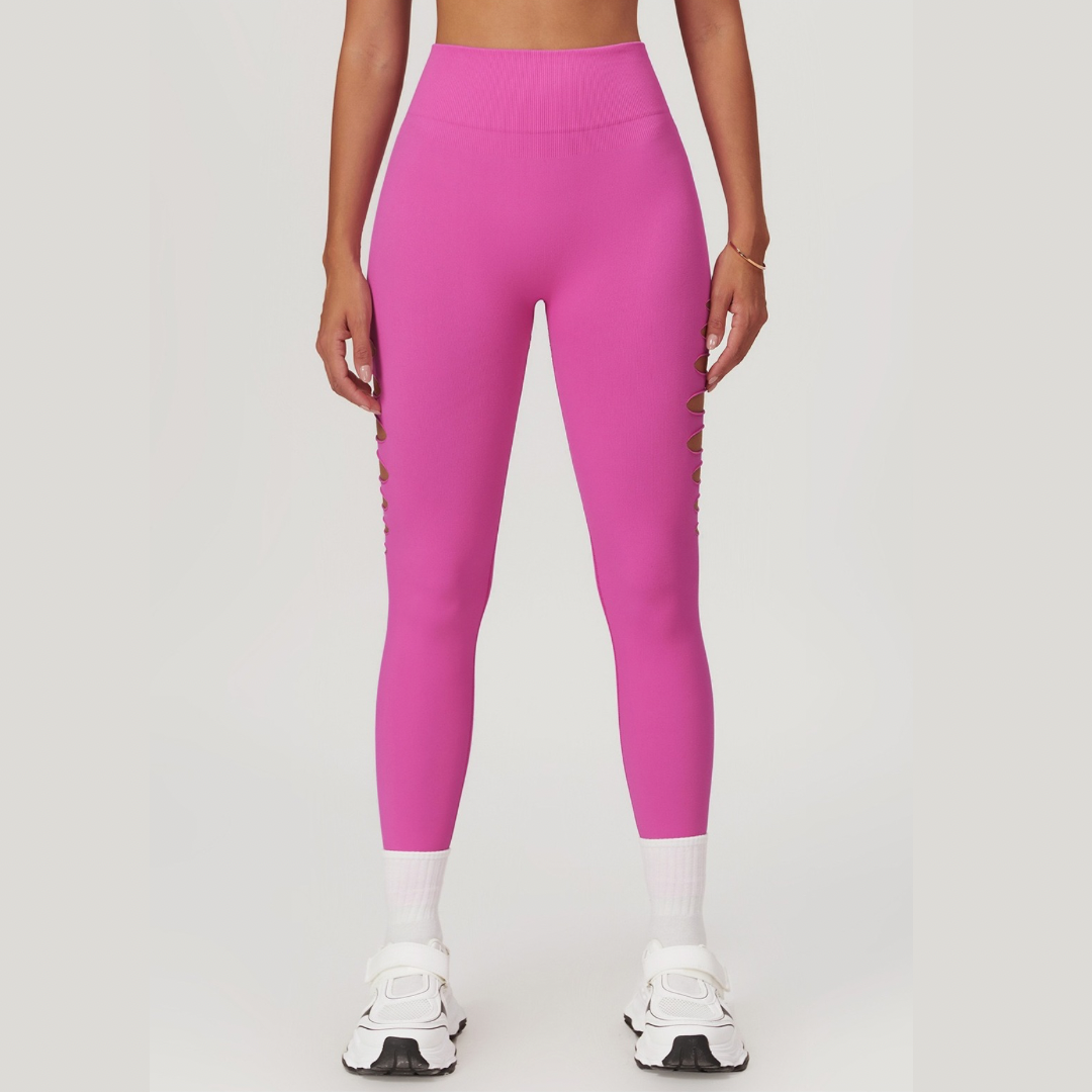 Unique Stylish Hollow Sexy Legging - Pink