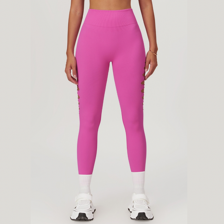 Unique Stylish Hollow Sexy Legging - Pink