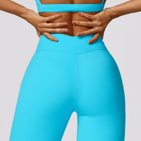 Stylish V-Shape Design Legging - Blue