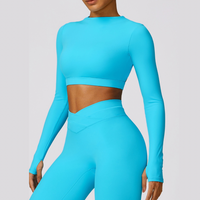 Elegant Long Sleeve Premium Legging Set - Blue