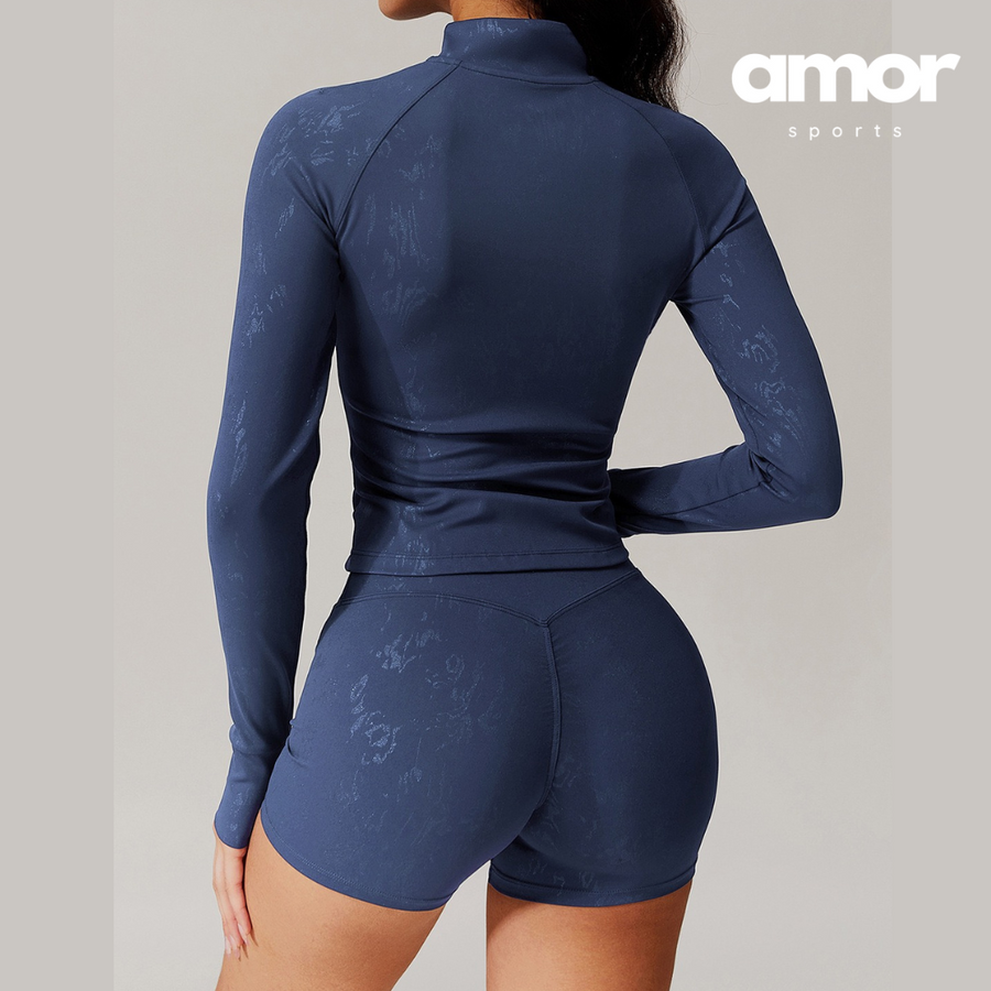 Elysian Glow 3pcs Sculpt Short Set - Navy