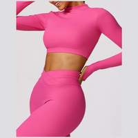 Elegant Long Sleeve Premium Legging Set - Pink