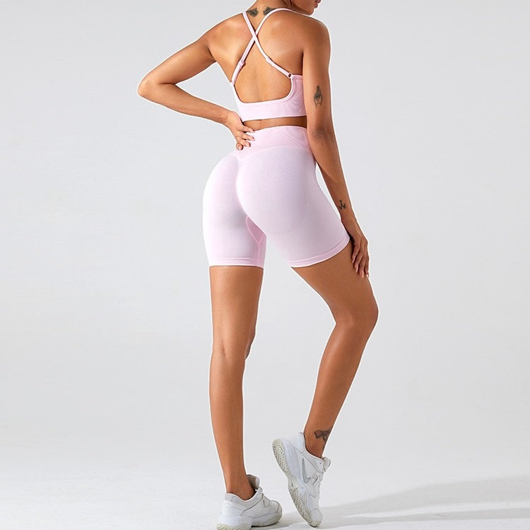 Premium Fabric Stylish Short Set - Pink