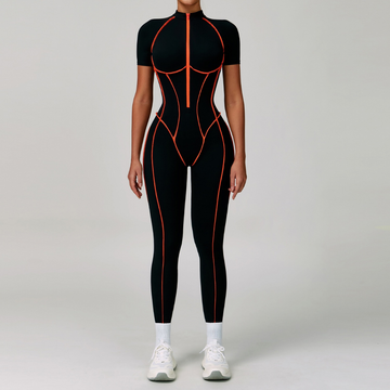 ENA Premium Jumpsuit- Black Orange