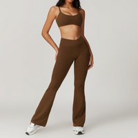 Sustainable Stylish Flared Legging Set - Coffee