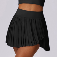 Cute Tennis Pleated Skirt - Black