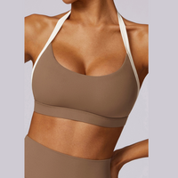 White Strap Stylish Backless Crop Top - Almond