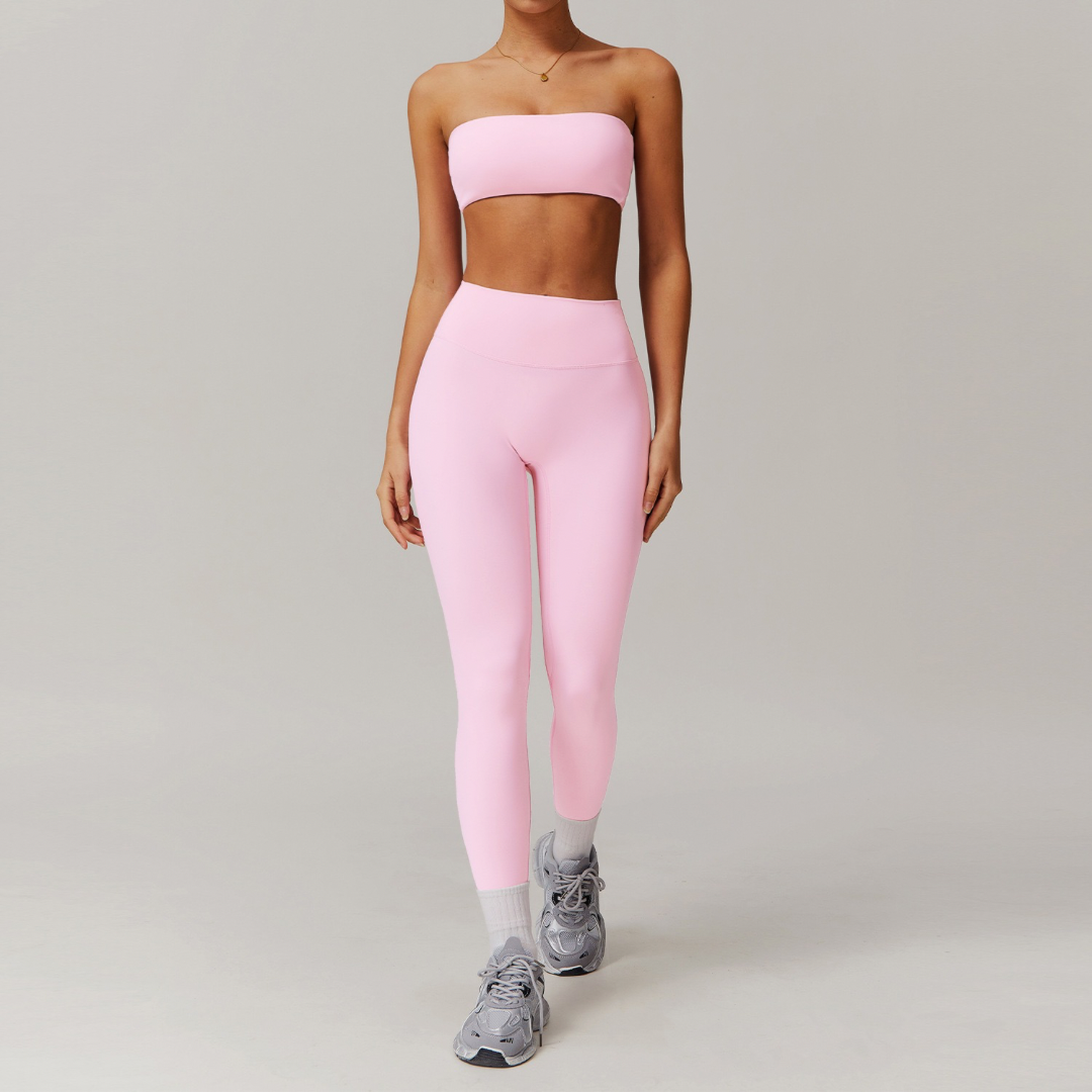 SleekFlex Strapless Legging Set - Pink