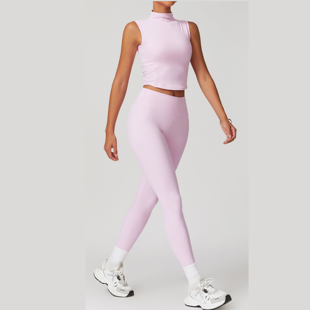 LILA Chic Vest Top Legging Set - Pink