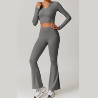 VERA Long Sleeve Yoga Legging Set - Grey