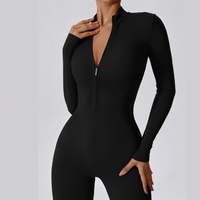 Classic Long-Sleeve Jumpsuit - Black