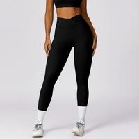 Stylish V-Shape Design Legging - Black