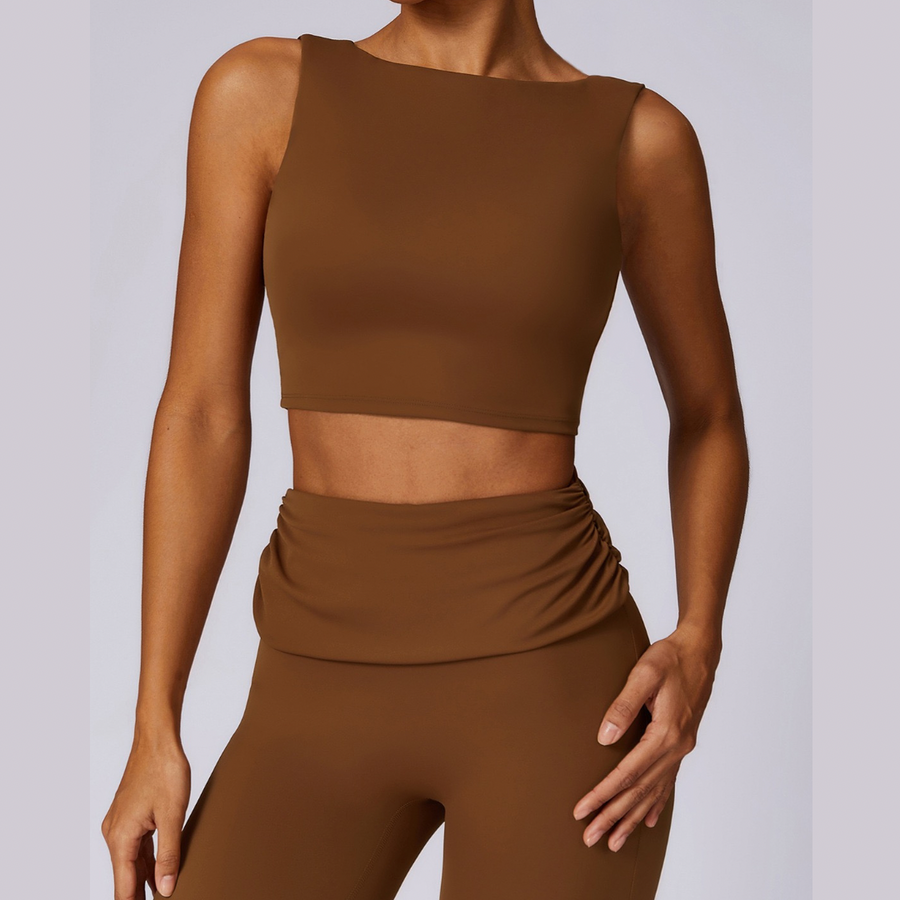 Elegant Square Top Flared Bottom Set - Caramel