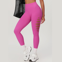 Unique Stylish Hollow Sexy Legging - Pink