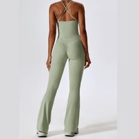 BETTY Vest Top Scrunch Flared Legging Set - Mint Green