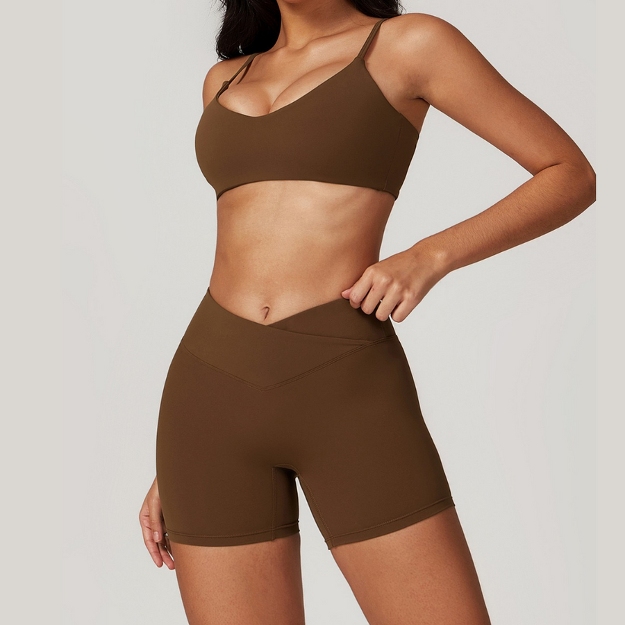 Sustainable Stylish Short Set - Coffee