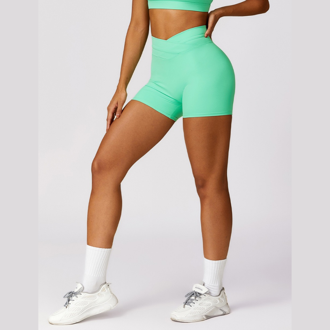 Stylish V-shape Wasit Design Short - Green