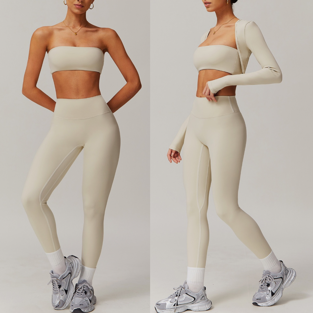 SleekFlex Strapless Legging Set - Beige
