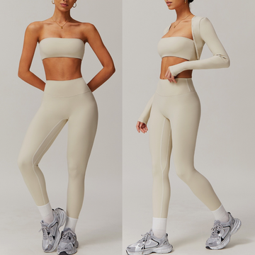 SleekFlex Strapless Legging Set - Beige