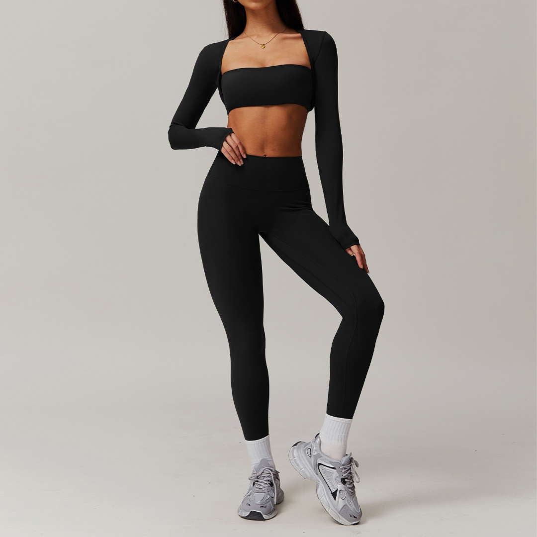 SleekFlex Strapless Legging Set - Black