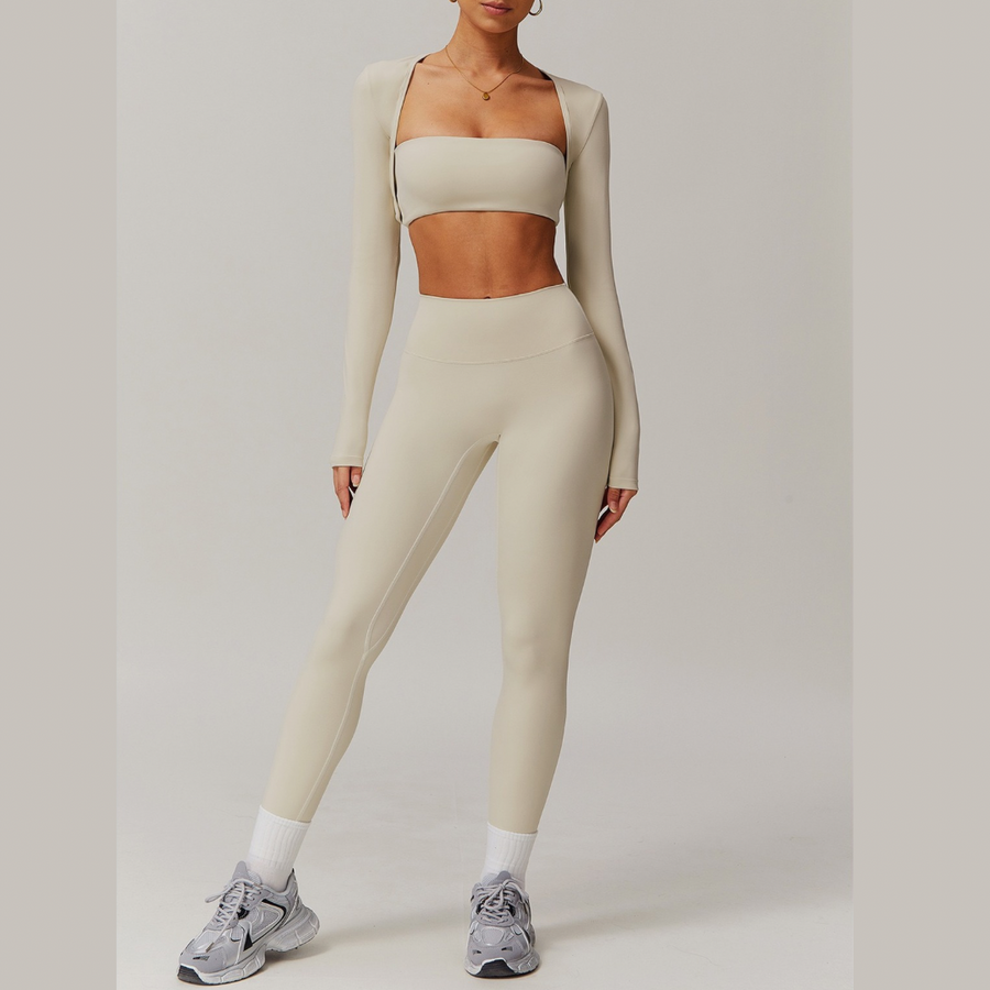 SleekFlex Strapless Legging Set - Beige