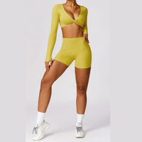 Long Sleeve Premium Short Set - Lemon Yellow