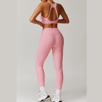 Alibi Ribbed Stylish Legging Set - Pink