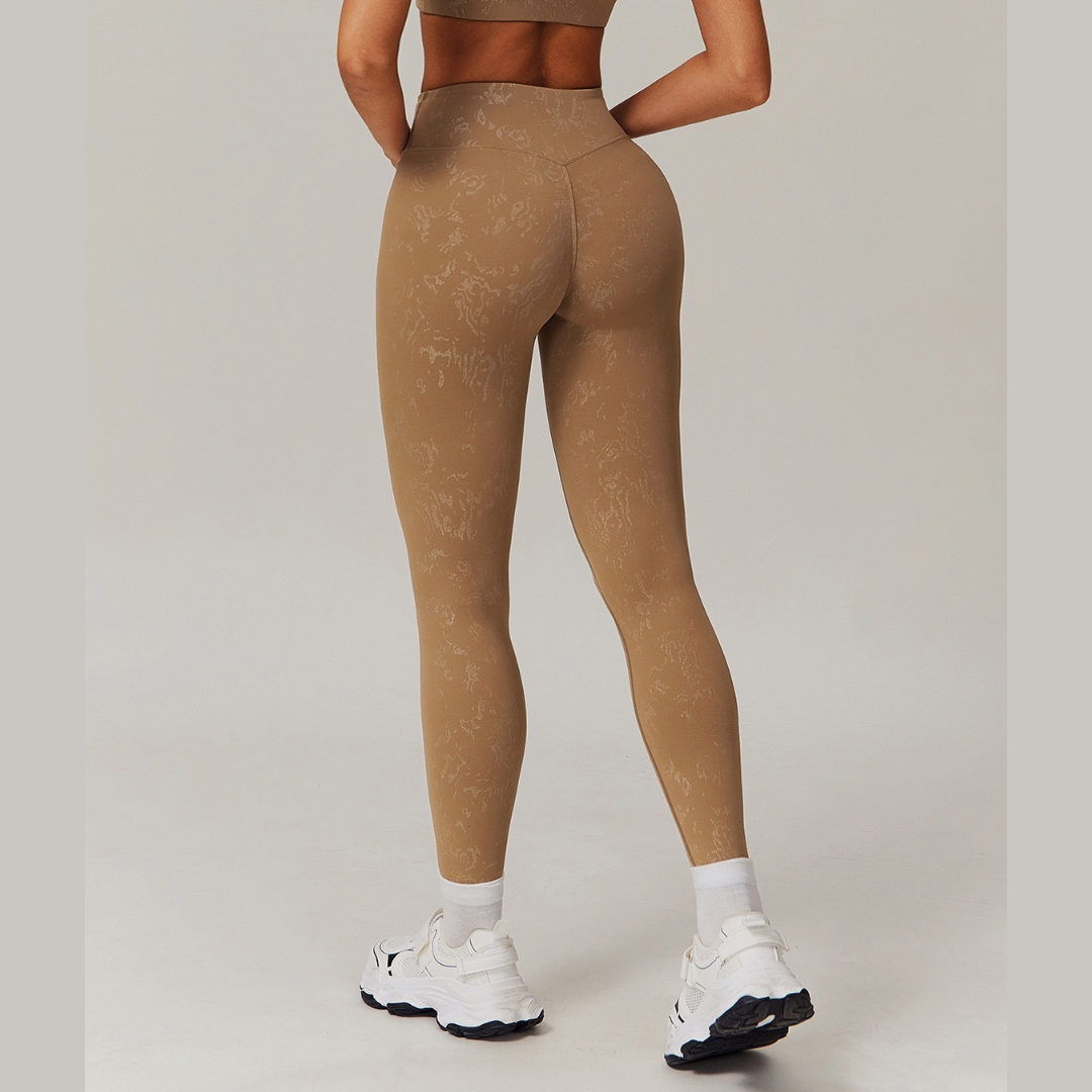 Elysian Glow Metallic Sculpt Legging - Brown