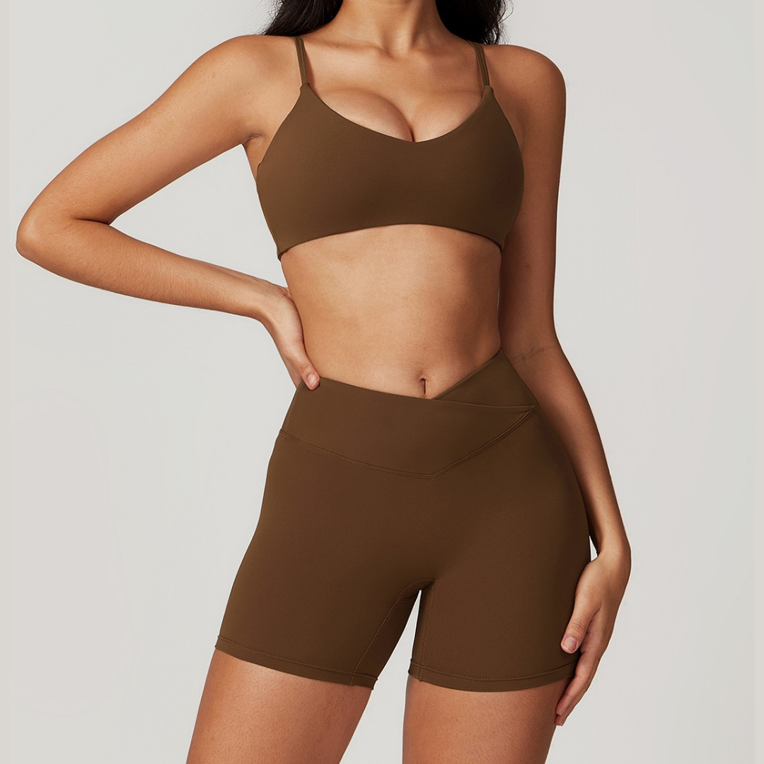 Sustainable Stylish Short Set - Coffee