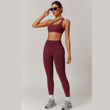 ATHENA Seamless Stylish Legging Set - Burgundy