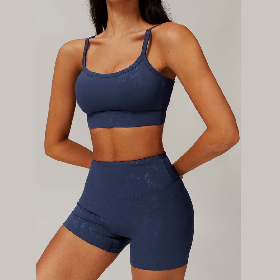 Elysian Glow Sculpt Short Set - Navy