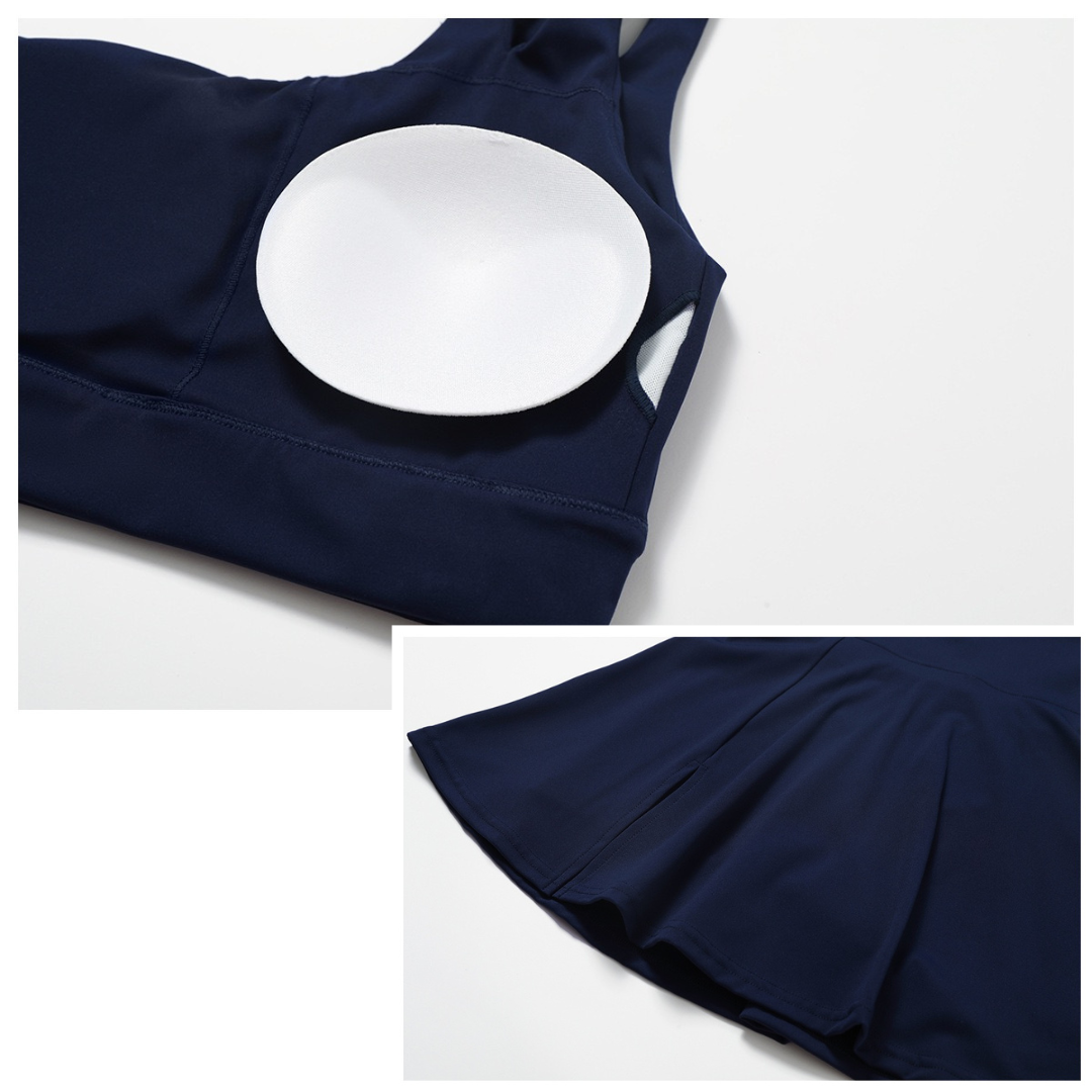 DONA Chic Single Shoulder Tennis Short Set - Navy