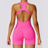 Seamless Cross Back Romper - Pink