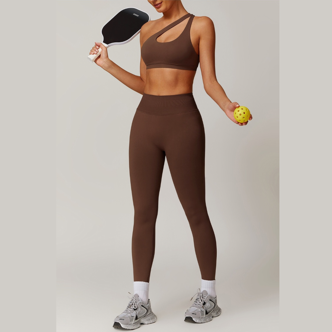 ATHENA Seamless Stylish Legging Set - Coffee