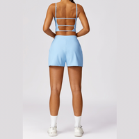 Ribbed Elegant and Stylish Short Set - Sky Blue