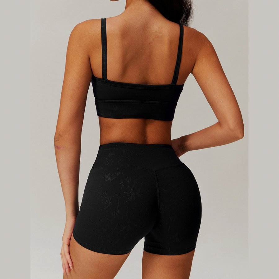 Elysian Glow Sculpt Short Set - Black