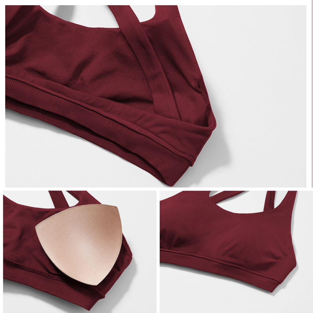 ATHENA Seamless Stylish Crop Top - Burgundy