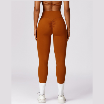 Sexy Style Skinny Scrunched Legging - Red Clay