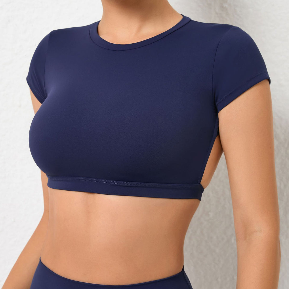 JESS Backless Stylish Crop Top - Navy