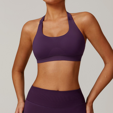 Sandy Stylish Backless Crop Top - Purple