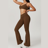 Sustainable Stylish Flared Legging Set - Coffee