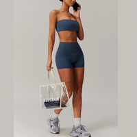 SleekFlex Strapless Top Short Set - Blue