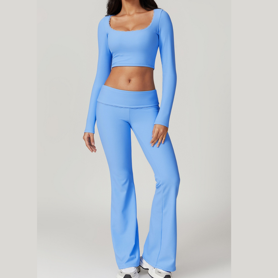 BONI Long Sleeve Top Legging Set - Blue