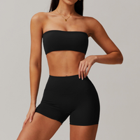 SleekFlex Strapless Top Short Set - Black