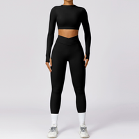 Elegant Long Sleeve Premium Legging Set - Black