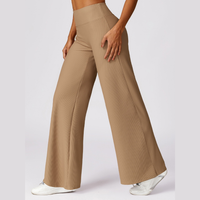 Premium Ribbed Elegant Pocket Flared Legging - Ice Latte