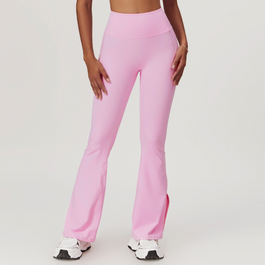 Birdy White Strap Elegant Flared Legging - Pink