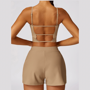 Ribbed Elegant and Stylish Short Set - Ice Latte